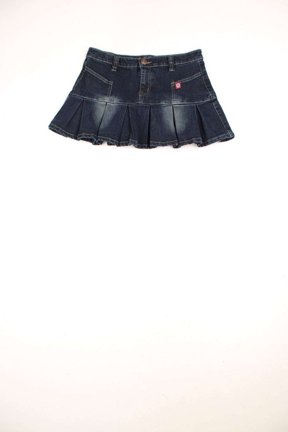 Y2K Mini Skirt in a dark blue denim colourway with &