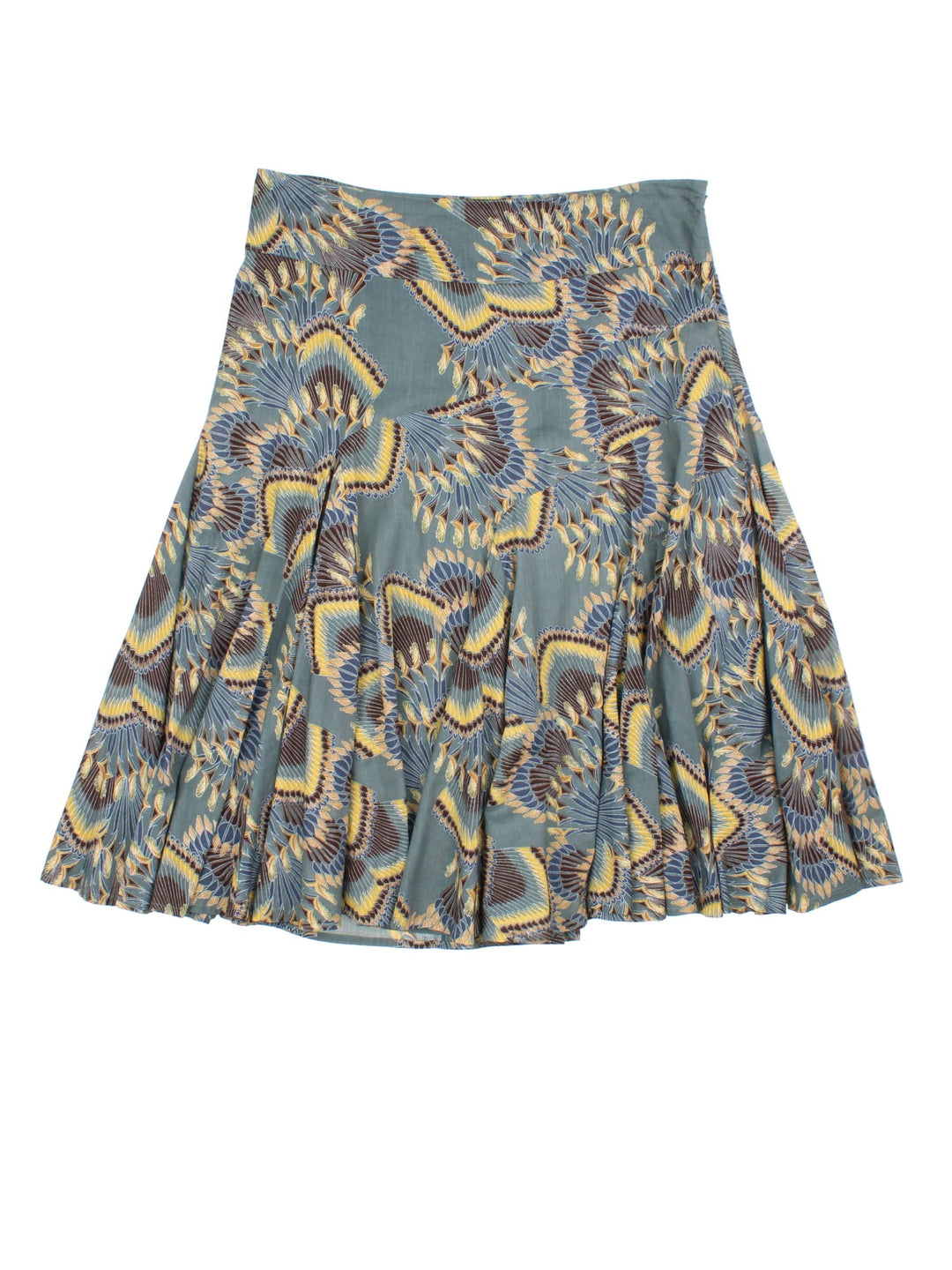 Vintage Y2K Floral Midi Skirt in a blue colourway with all over floral print and side zip fastening.