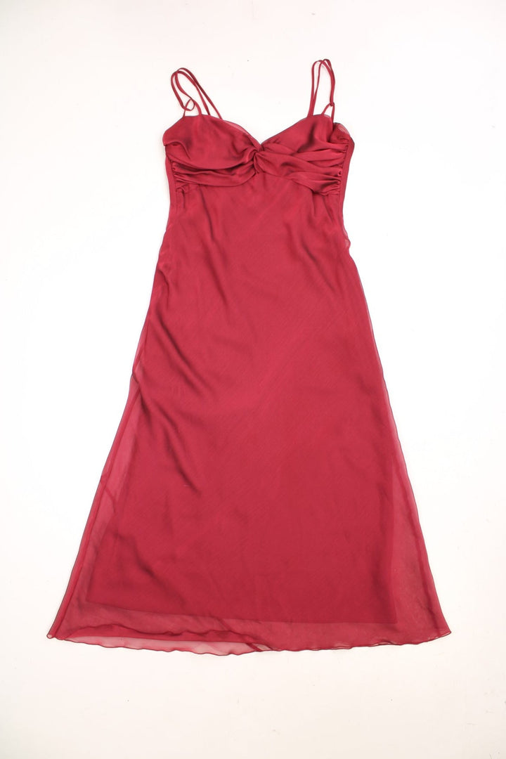 Y2K red maxi dress by BAY with a sweetheart neckline and adjustable straps.