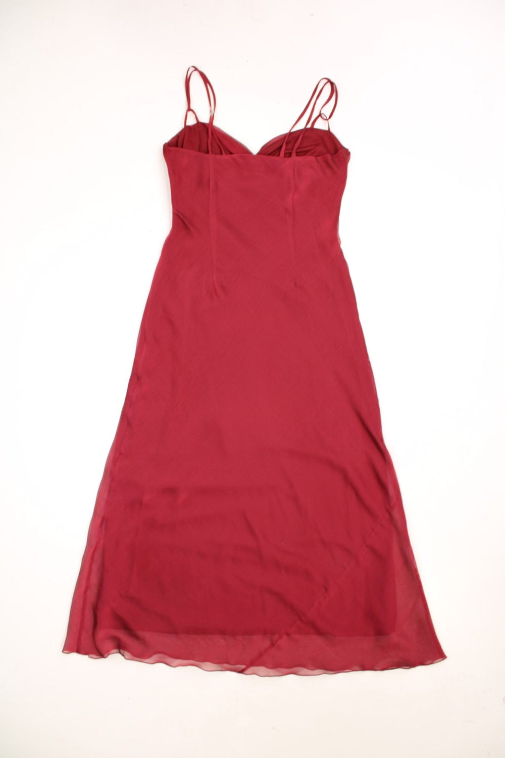 Y2K red maxi dress by BAY with a sweetheart neckline and adjustable straps.