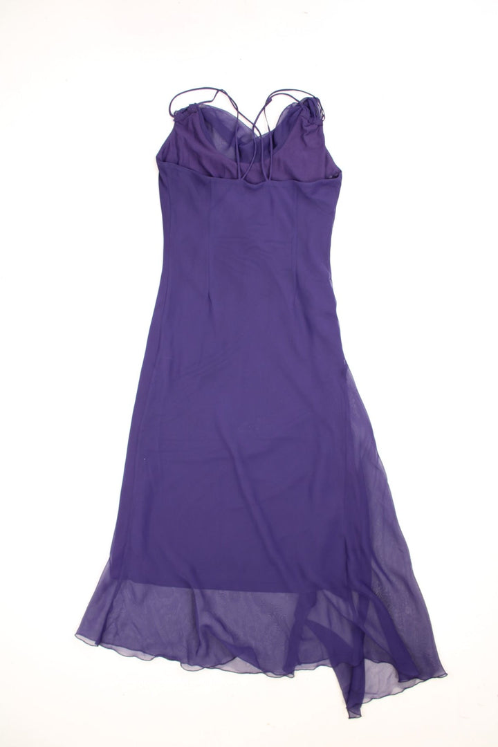 Y2K deep purple strappy maxidress by BAY -  cowl neck with an asymmetrical hem.  