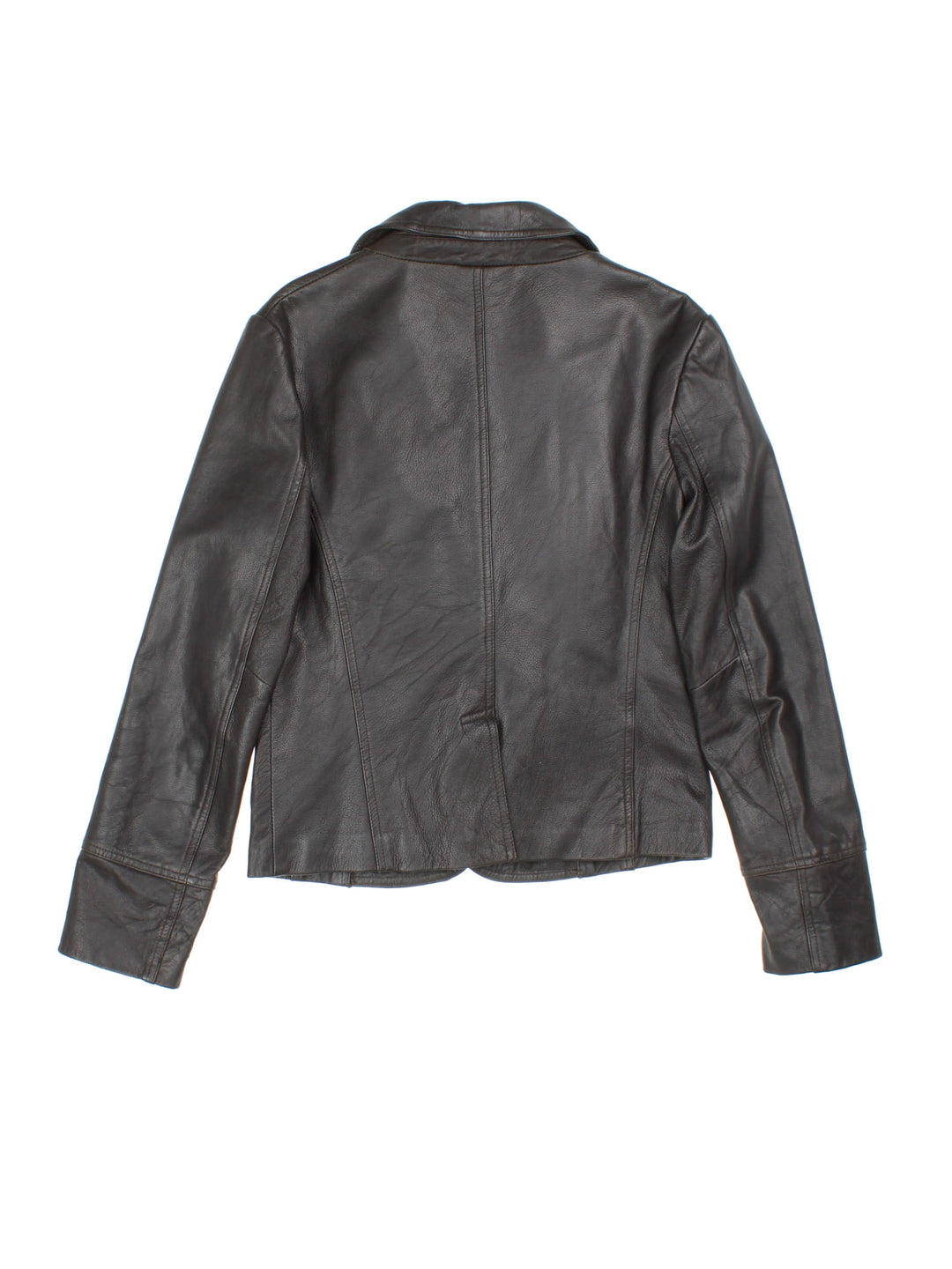 Y2K leather jacket in black with button closure by Oasis.