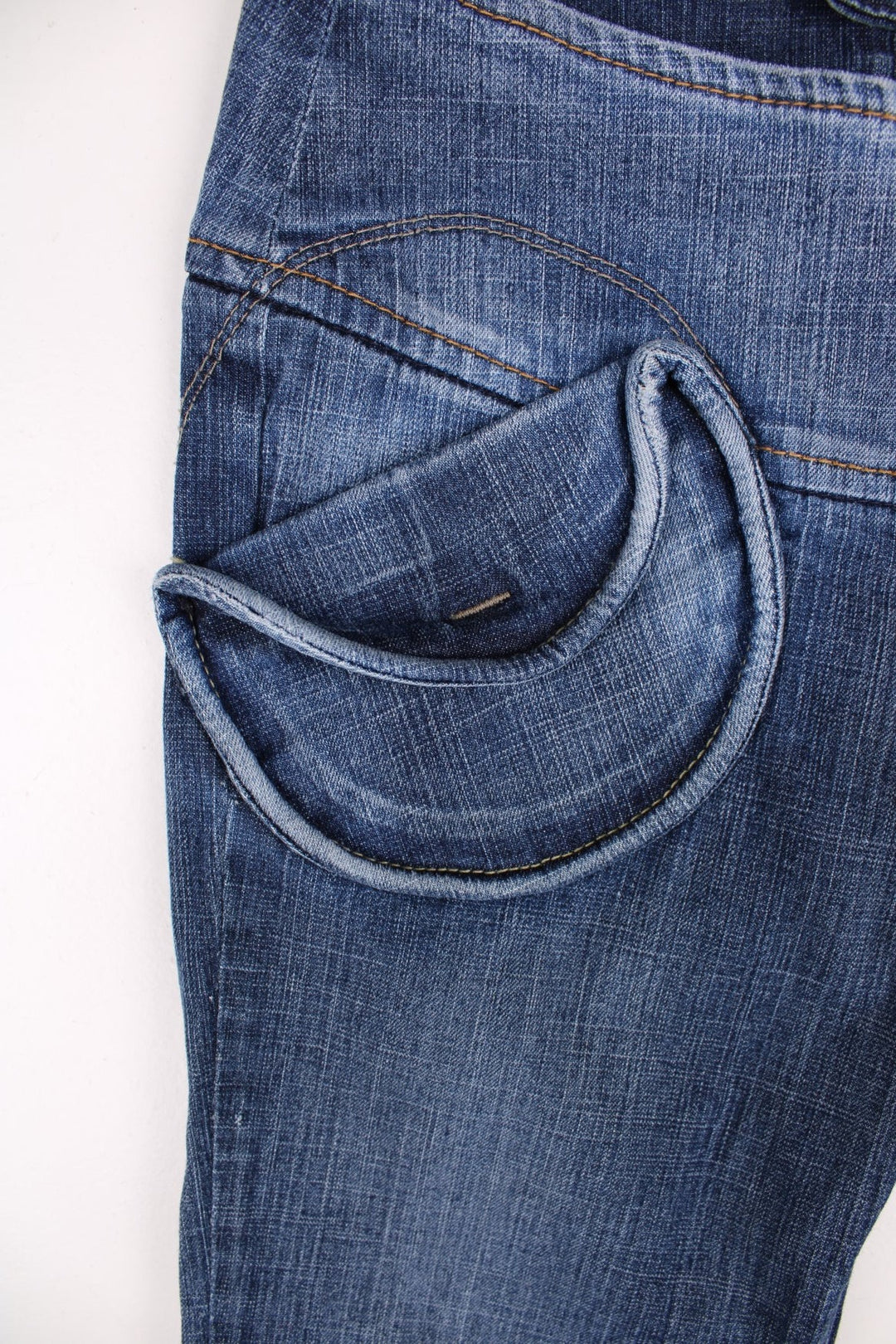 Miss Sixty jeans in blue colourway with a pocket and the logo embroidered on the back.