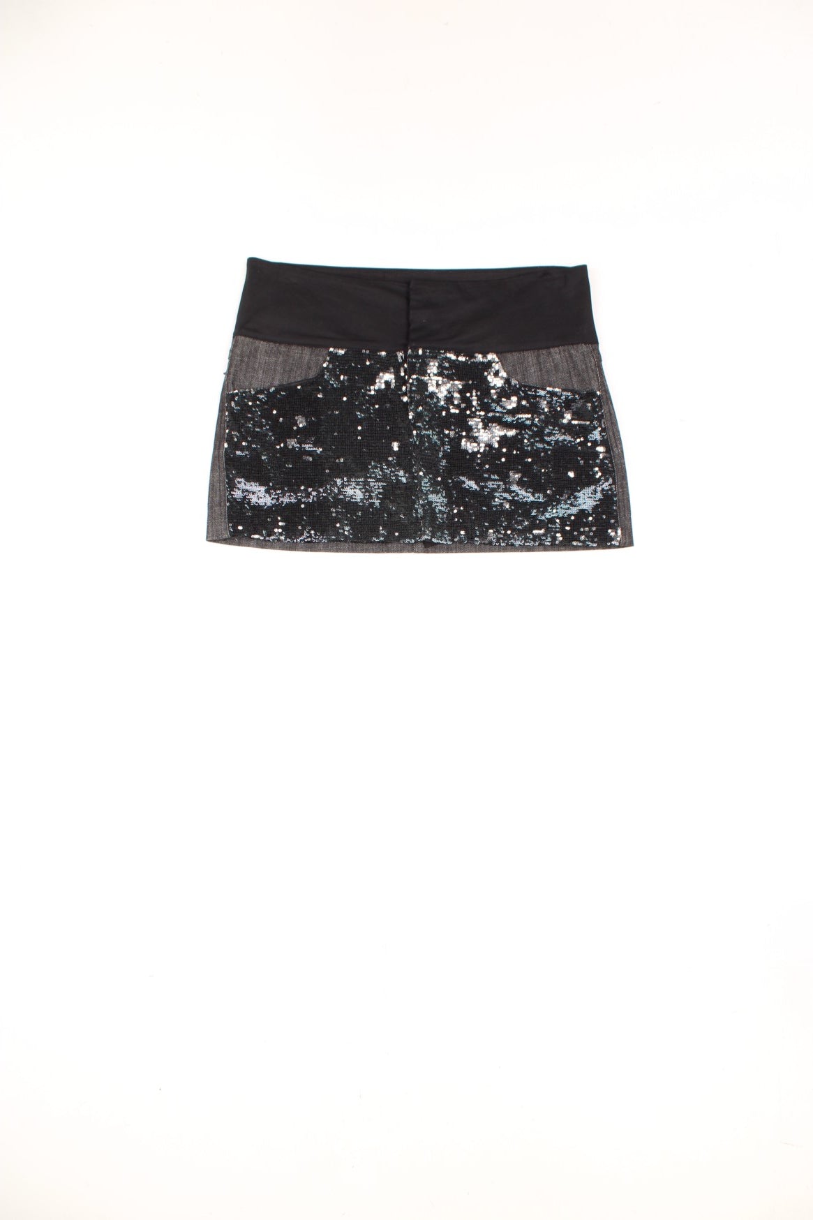 Black sequin front denim skirt hotsell