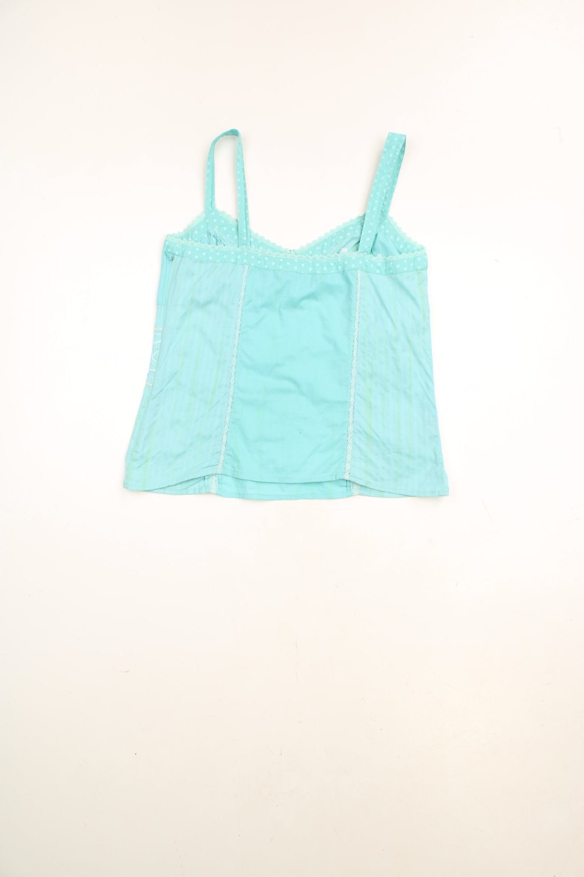 Y2K Per Una blue cami top with floral embroidery and sequin embellishments with side zip.