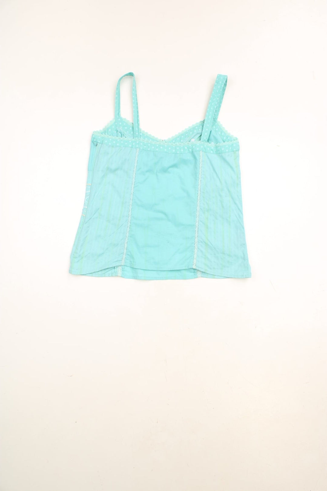 Y2K Per Una blue cami top with floral embroidery and sequin embellishments with side zip.