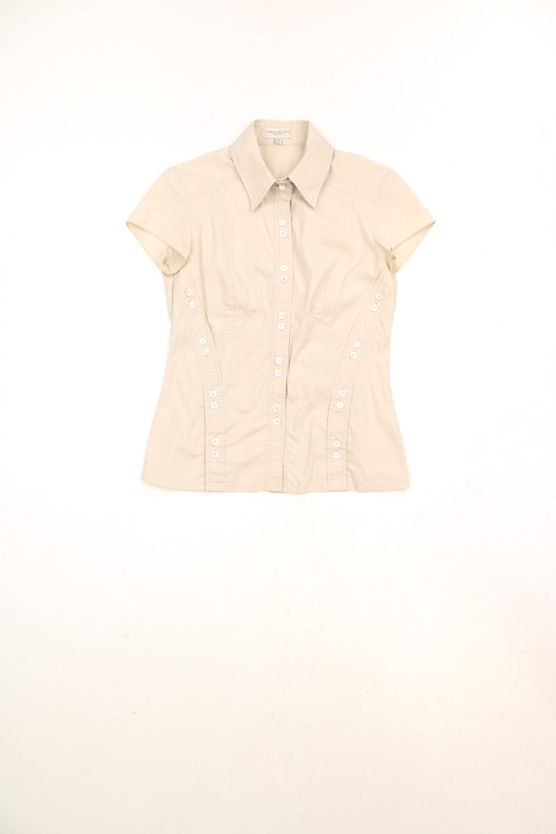 Y2K Karen Millen button through short sleeved shirt.