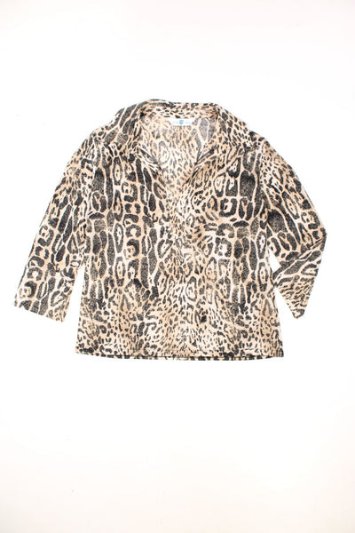 Vintage New Look Leopard print blouse with 3/4 sleeves.