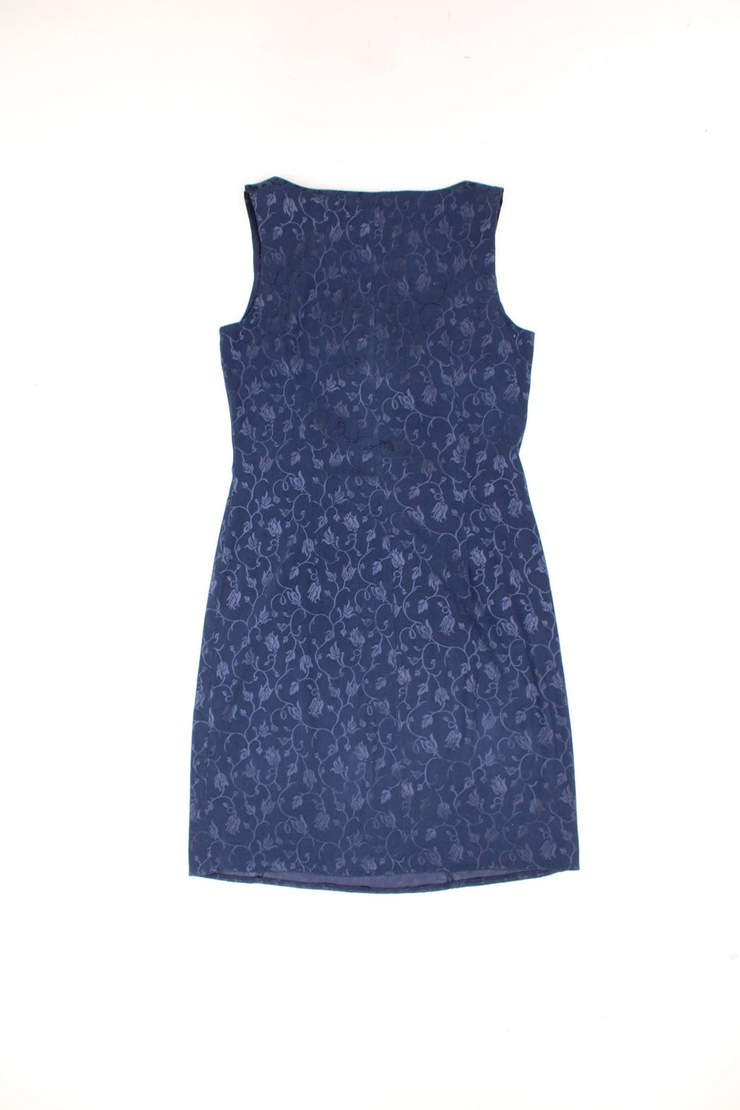 Vintage New Look Mini Dress in a blue colourway with a floral pattern embroidered all over.