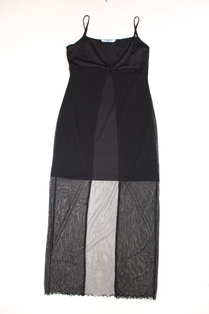 New Look Mini Dress in a black colourway with a mesh overlay. 