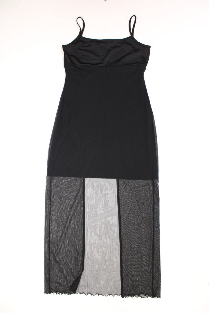 New Look Mini Dress in a black colourway with a mesh overlay. 