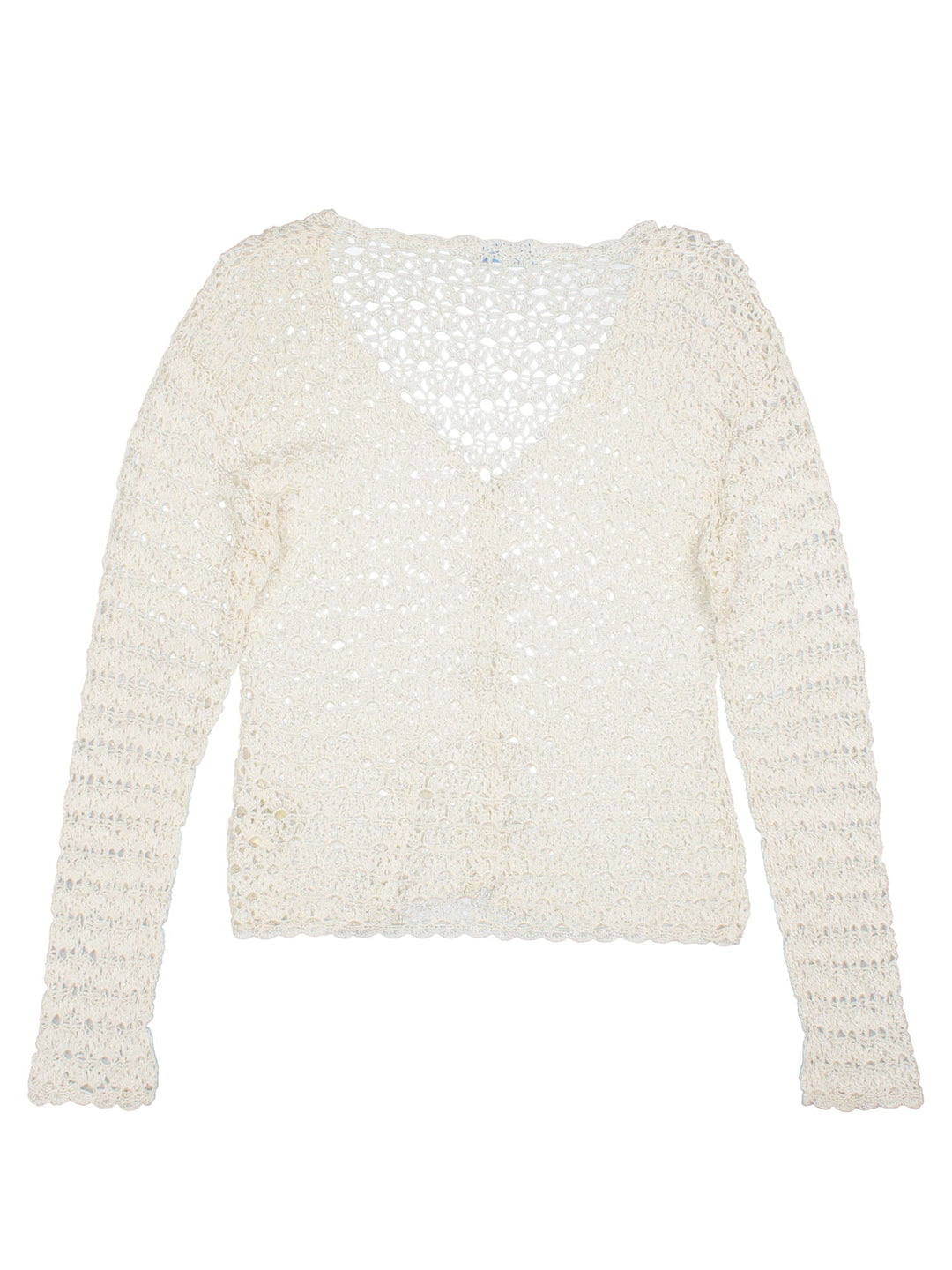 Y2K New Look crochet cardigan top in white with button closure.