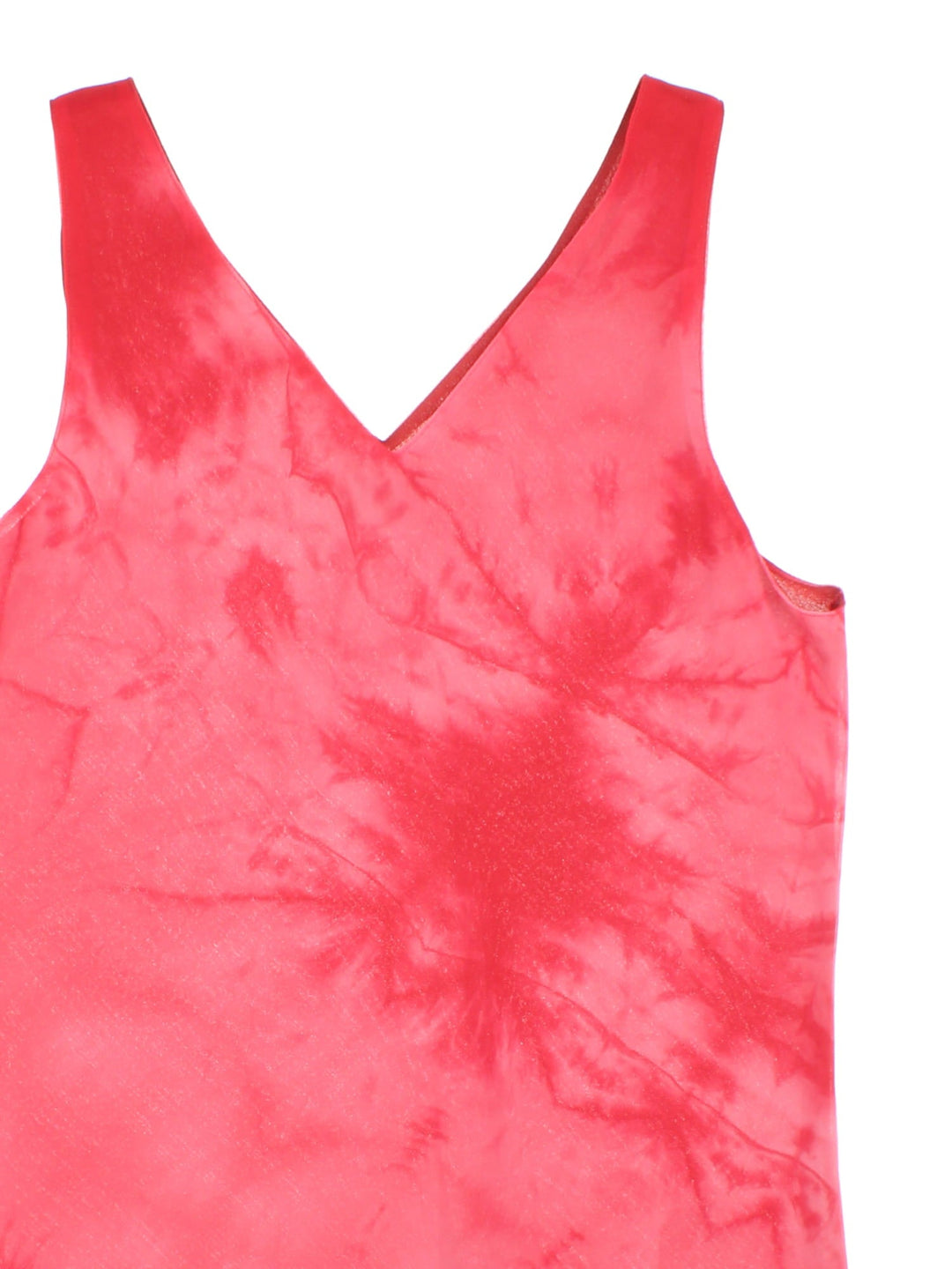 Y2K lettuce hem sheer vest top in red by Scelte D'Autore.