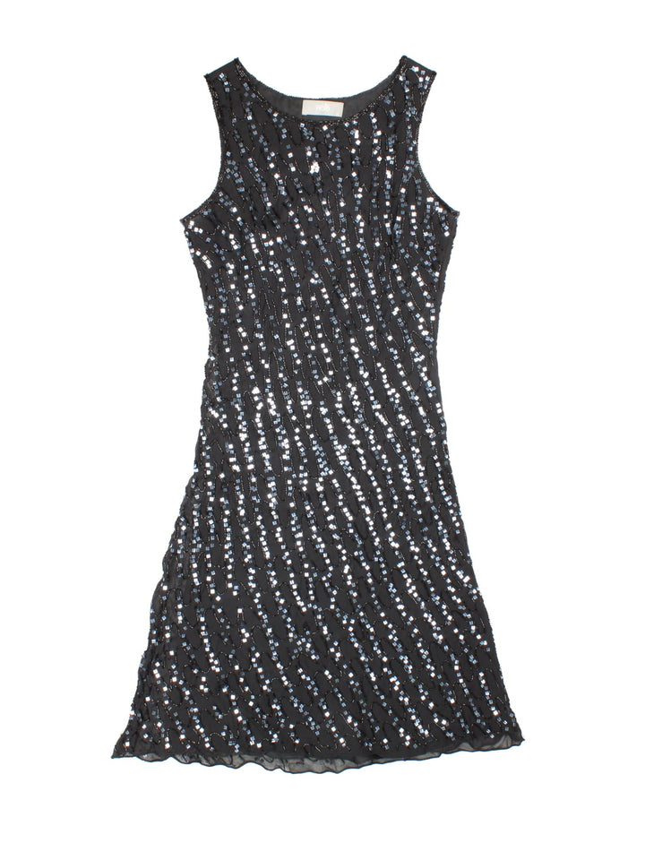 Y2K beaded midi dress in black by Wallis.