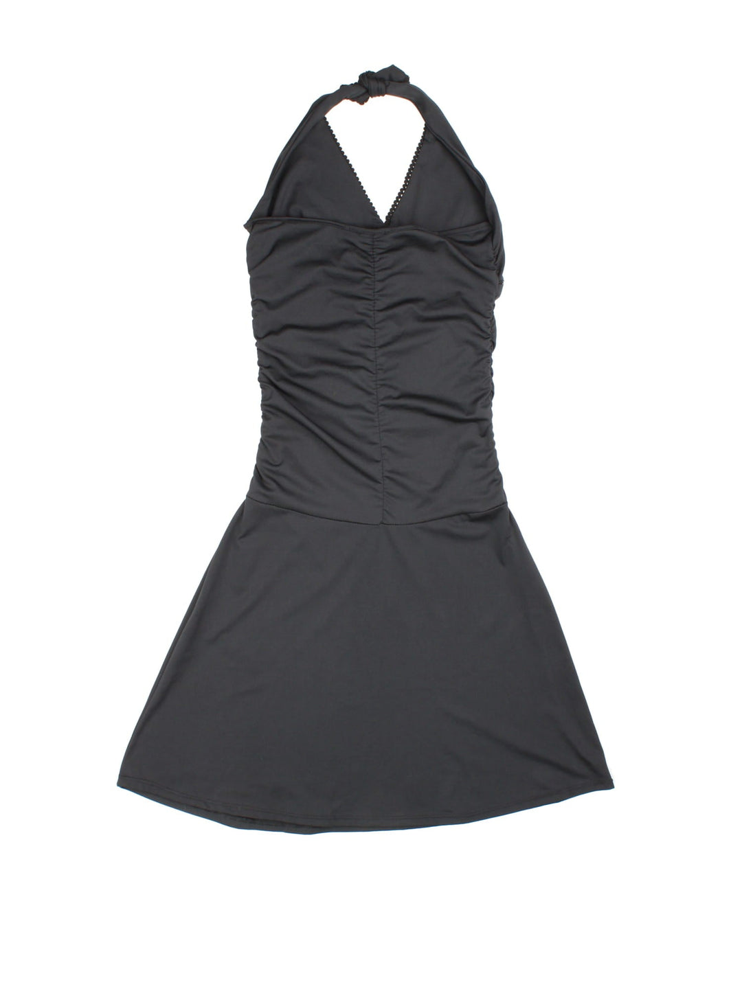 Y2K halter neck dress in black with diamante detailing across the bust by Speccio Side Woman.