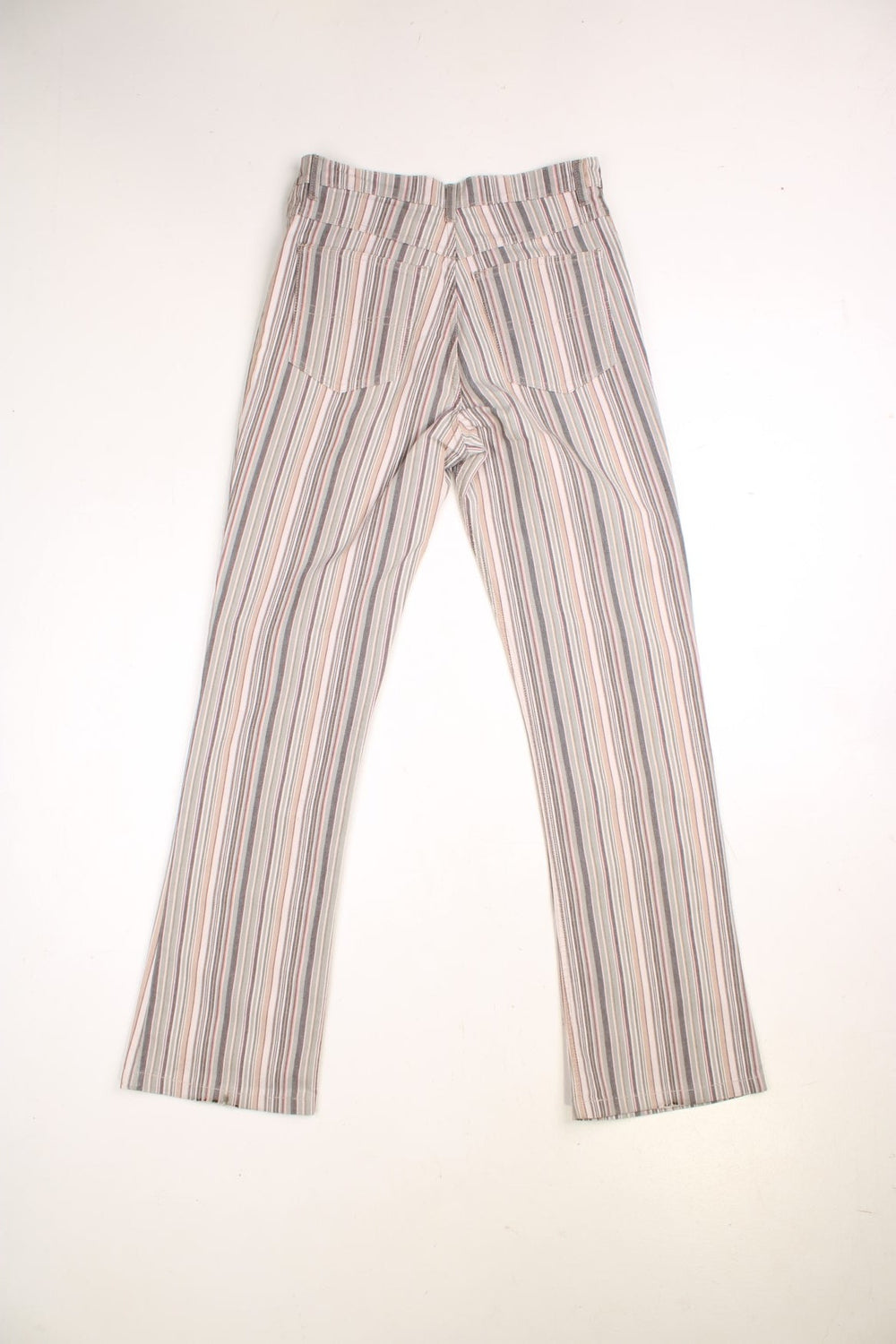  Striped Pastel Trousers in  and multicoloured pastel colourway, high waisted and has pockets.