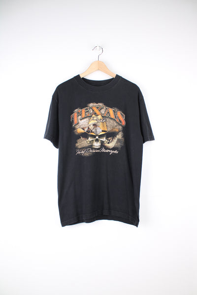 Harley-Davidson 'Texas Pride' t-shirt in black with printed cowboy skull graphic on the front and back