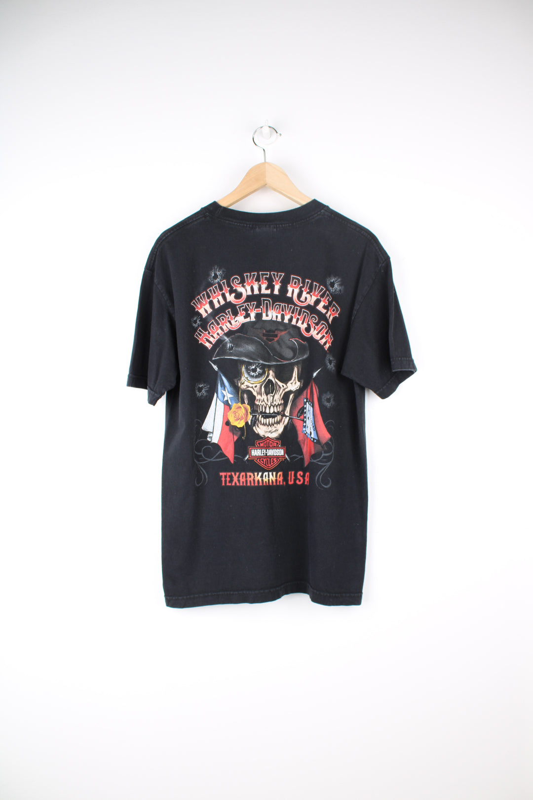 Harley-Davidson 'Texas Pride' t-shirt in black with printed cowboy skull graphic on the front and back