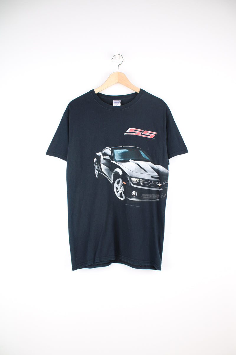 Vintage Chevrolet Camaro SS by Ralph White black t-shirt by Gildan, features printed graphic on the front 