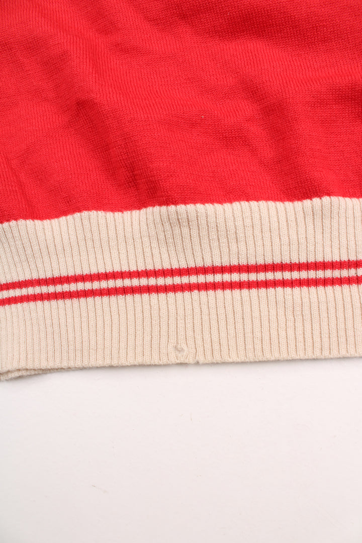 Vintage Fila White Line knit vest with embroidered logo on the chest.