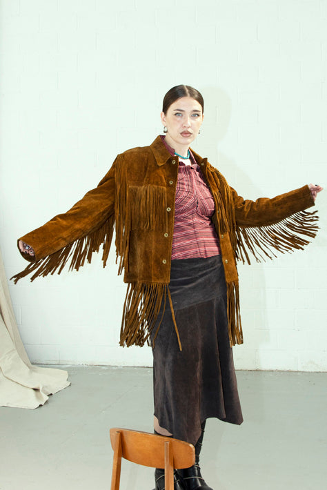 70's Suede Western Fringe Jacket