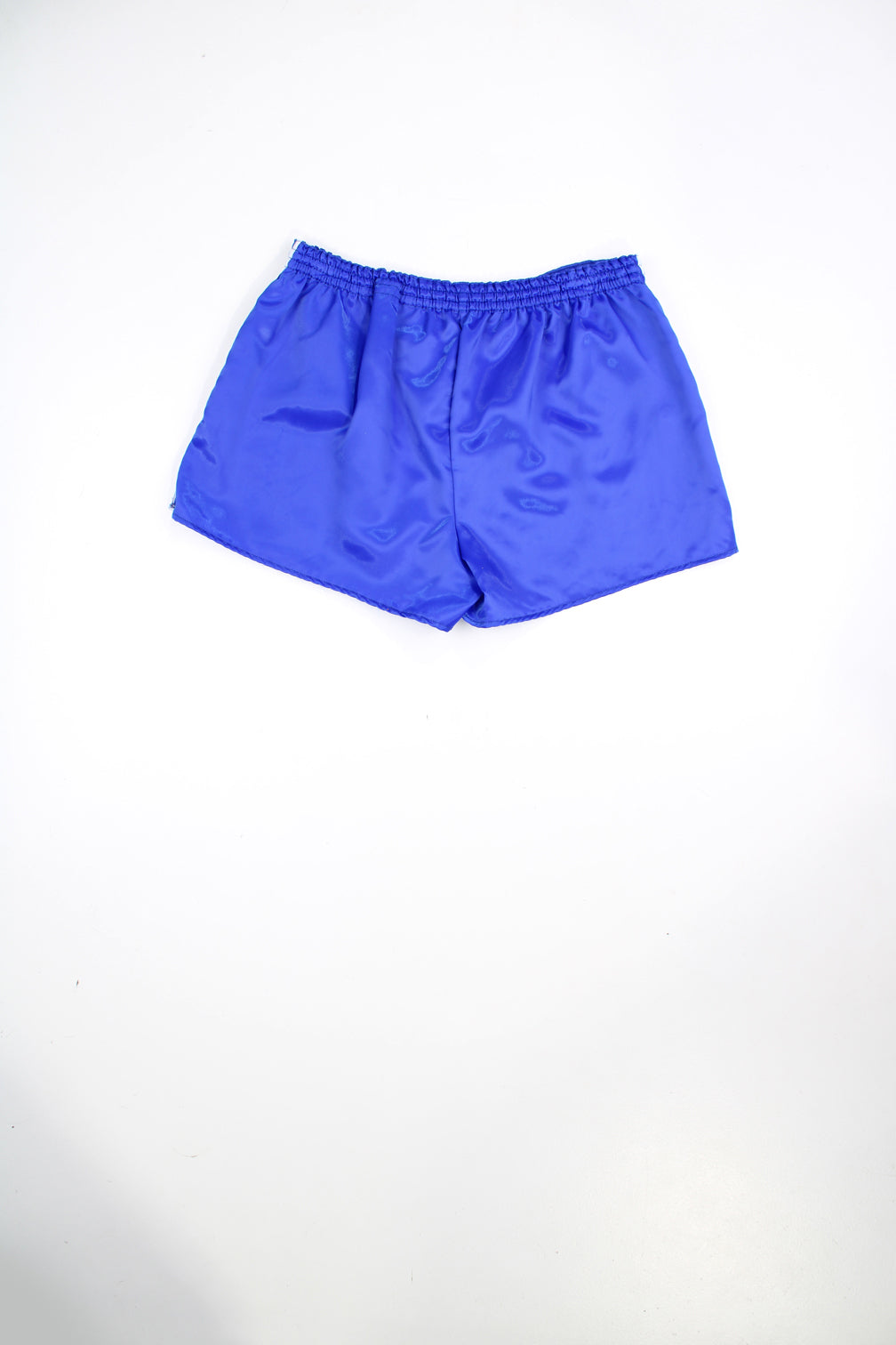 Vintage 80s Adidas blue sprinter shorts with drawstring waist. 