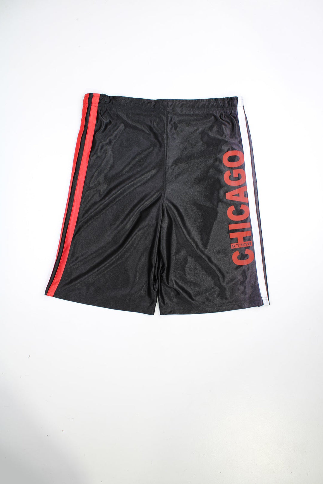 Adidas NBA Chicago Bulls basketball shorts with drawstring.