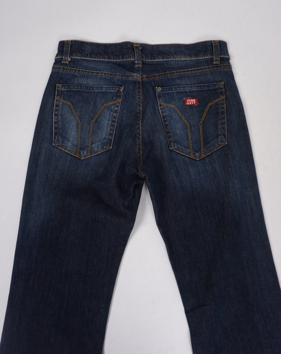 y2k Miss Sixty 'Basic Italy' dark denim jeans with low rise waist and slightly flared leg