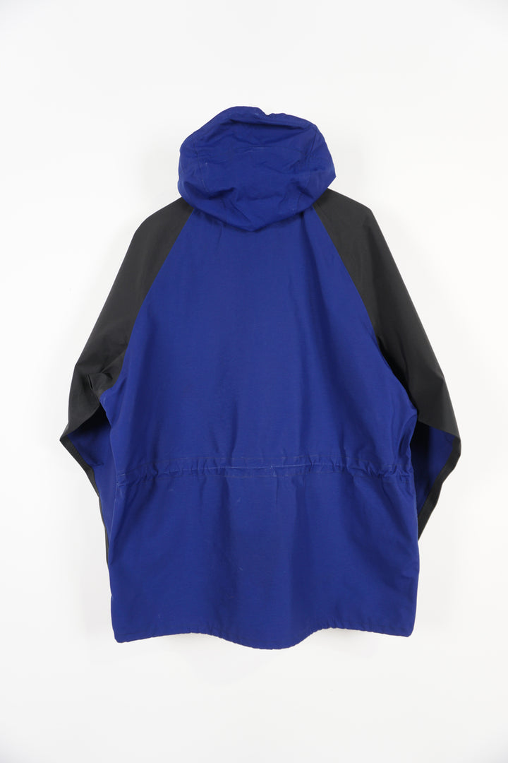 Blue Sprayway Gore-tex jacket with hood and embroidered logo on the chest