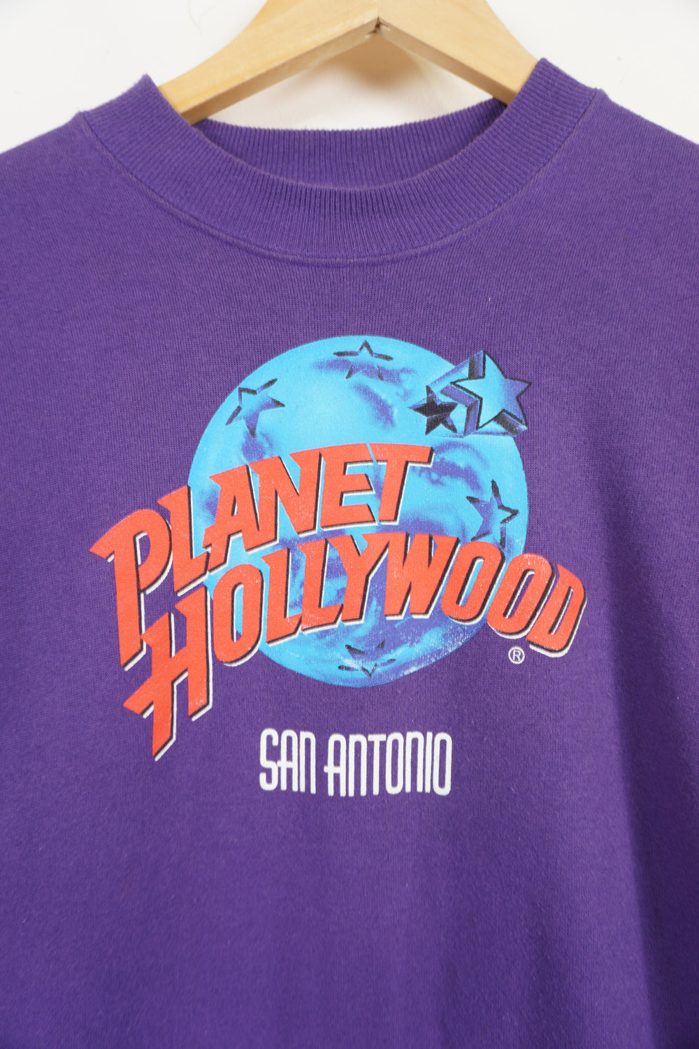 Vintage 90s Planet Hollywood San Antonio Sweatshirt, made in USA label tag Good condition, slight spot of discolouration near bottom of logo Size in Label: S