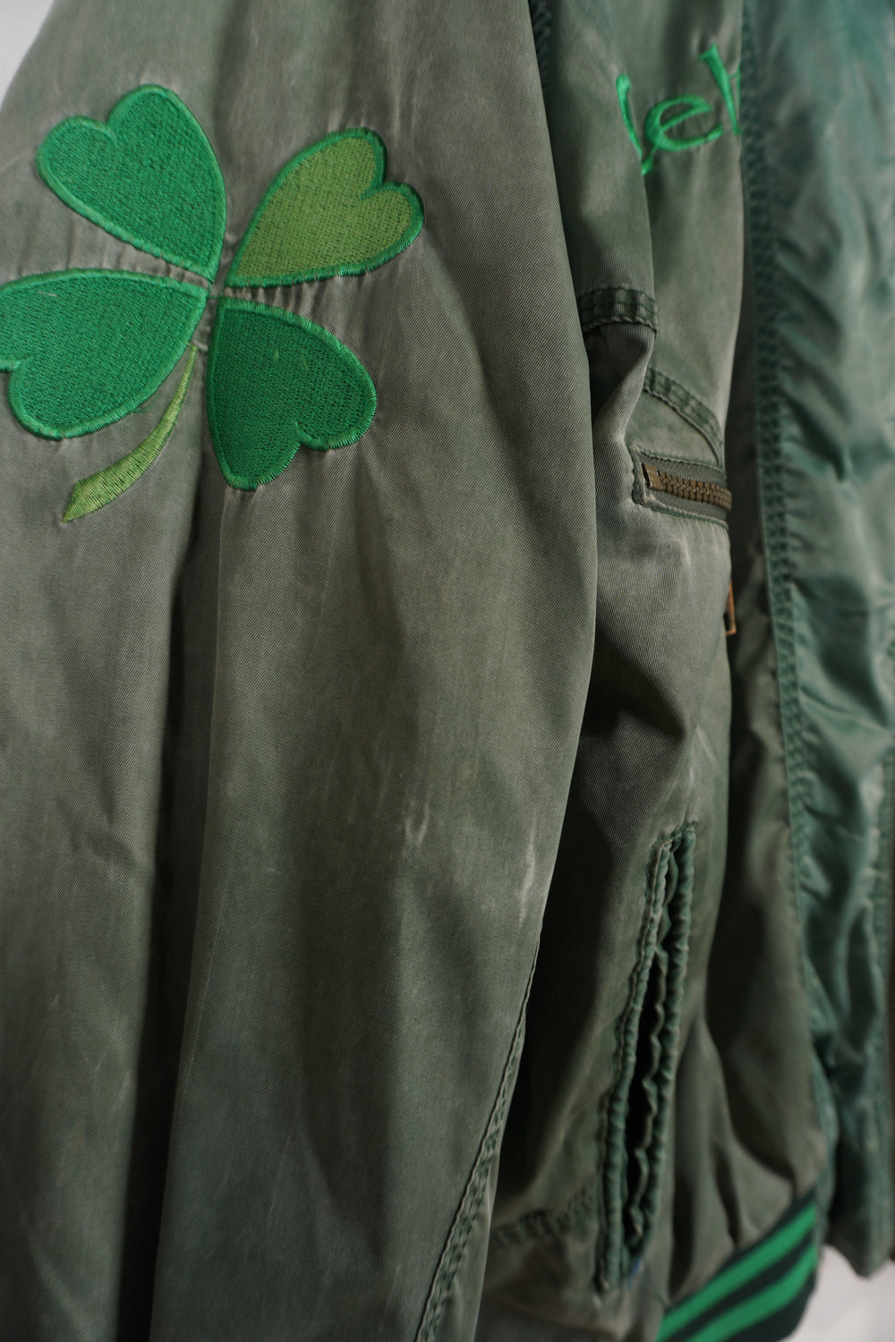 Vintage The Celtic Football Club satin leisure jacket with embroidered badges on the chest, sleeve and back