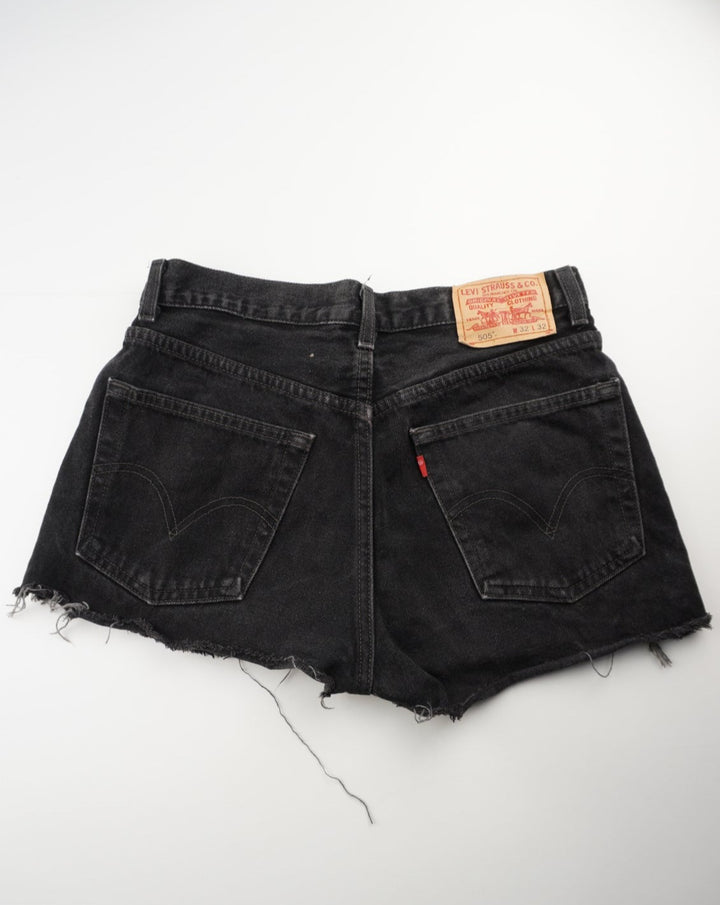 Vintage Levi's Frayed Black Denim Shorts