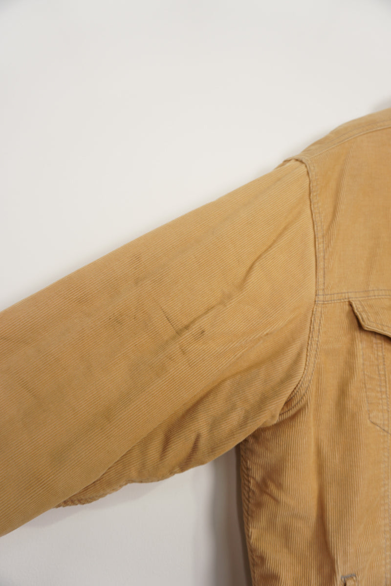 Vintage light tan almost peach Levi Strauss corduroy Sherpa jacket with red tab