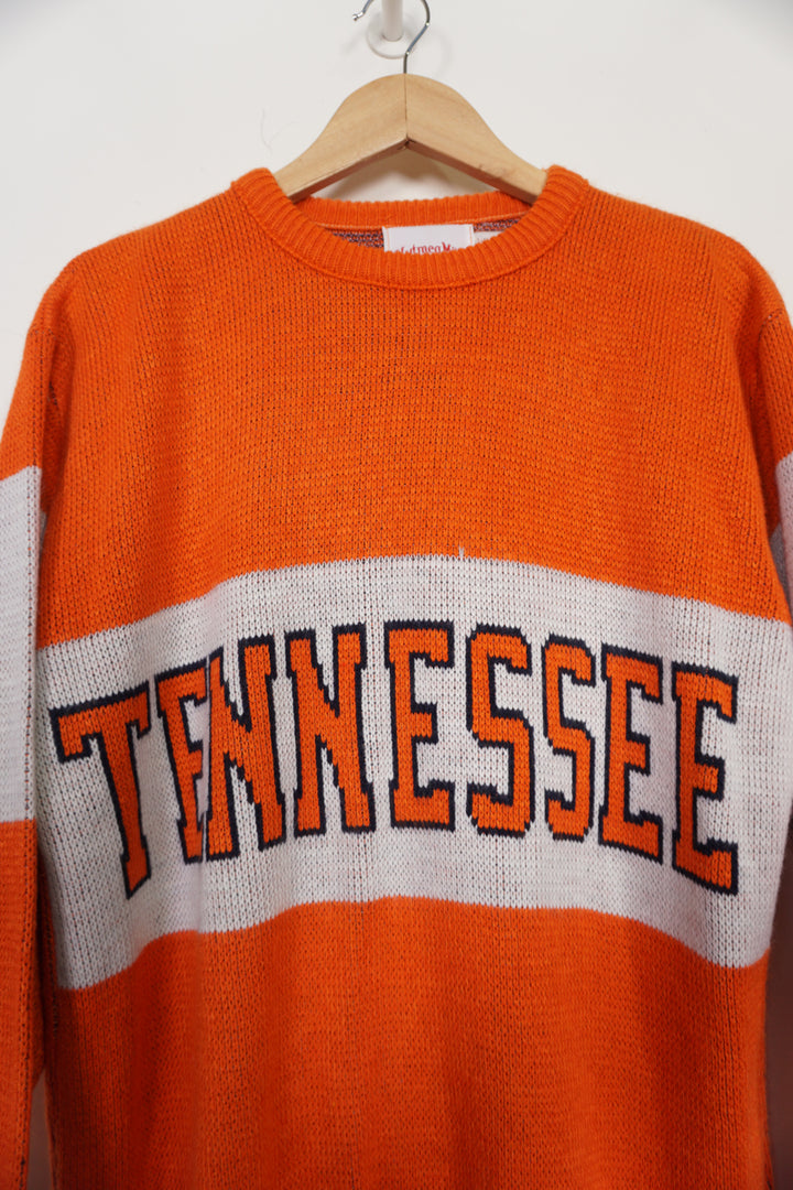 Vintage Nutmeg Mills Tennessee NCAA Football orange knit jumper