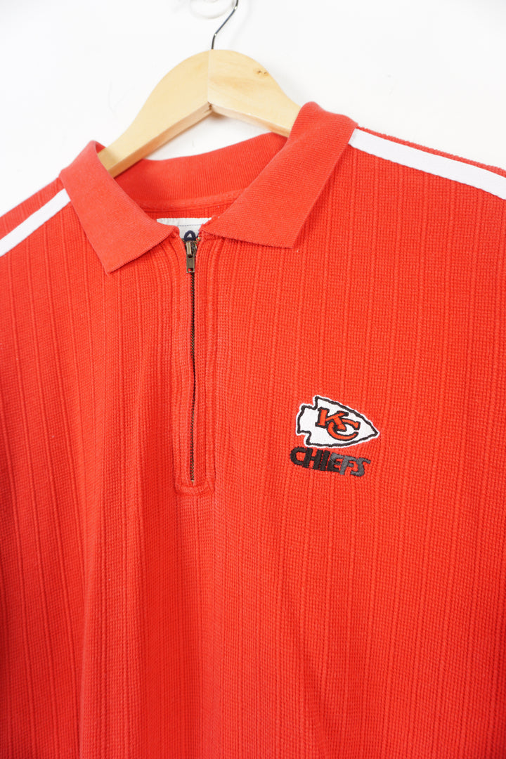 Vintage Lee Sport KC Chiefs NFL Polo Shirt, zip-up polo good condition- slight colour fading due to age Size in Label: M