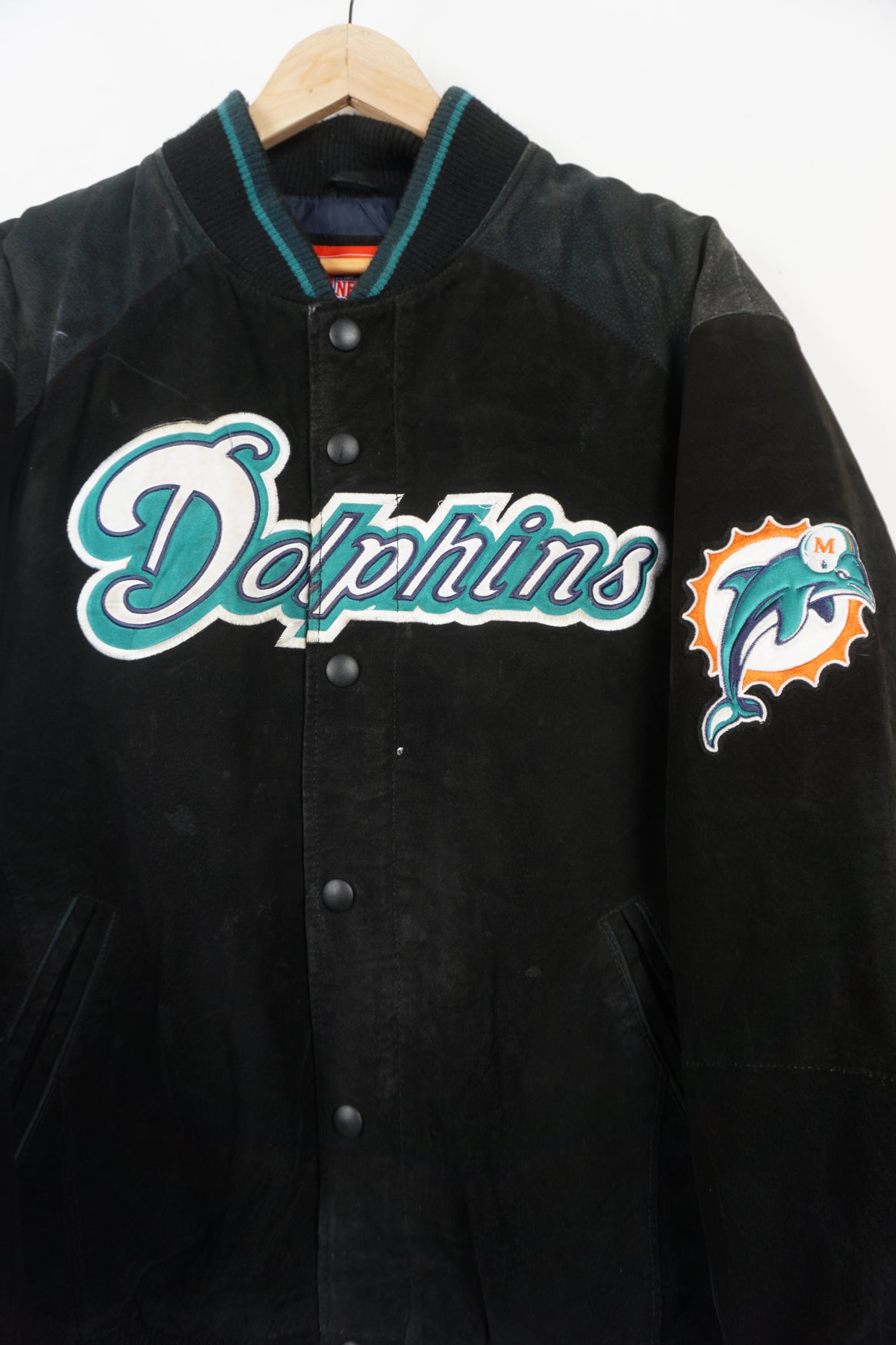 VINTAGE 90s STARTER MIAMI DOLPHINS NFL SATIN JACKET SZ: L – Stay