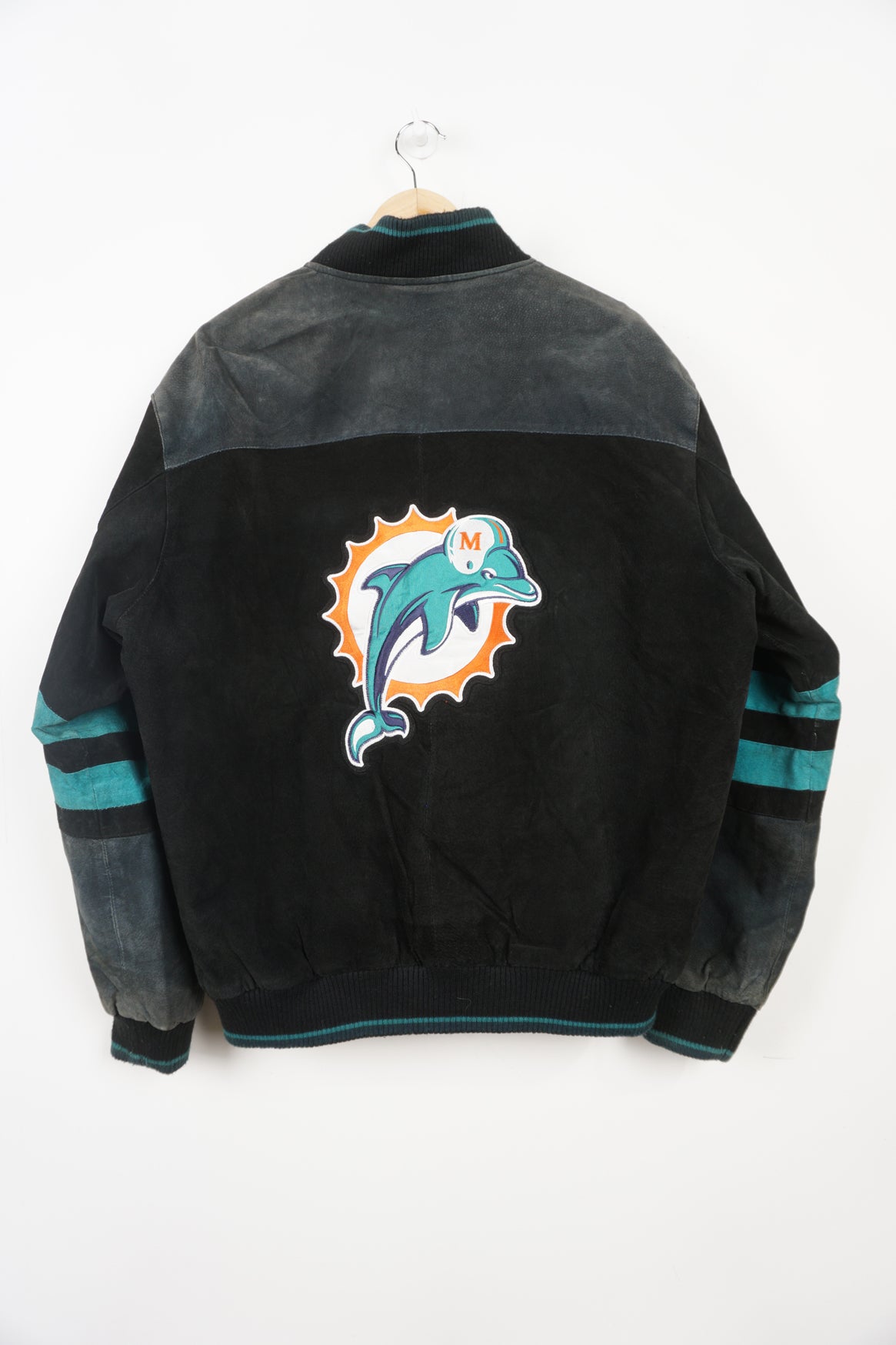 NFL, Jackets & Coats, Nfl Vintage Miami Dolphins Suede Varsity Jacket  Large