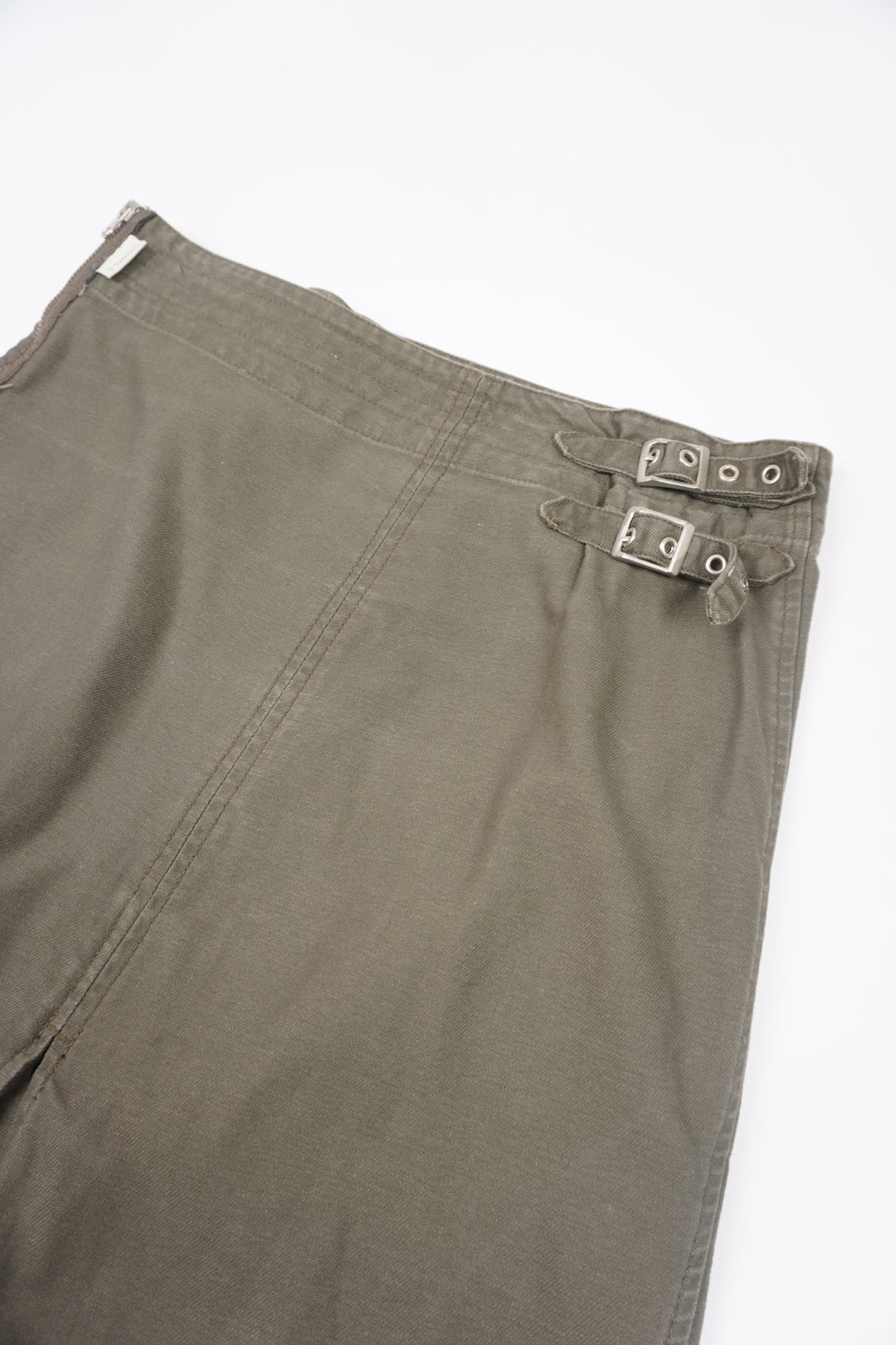 O'neill khaki green cotton mini skirt with buckle details on the side