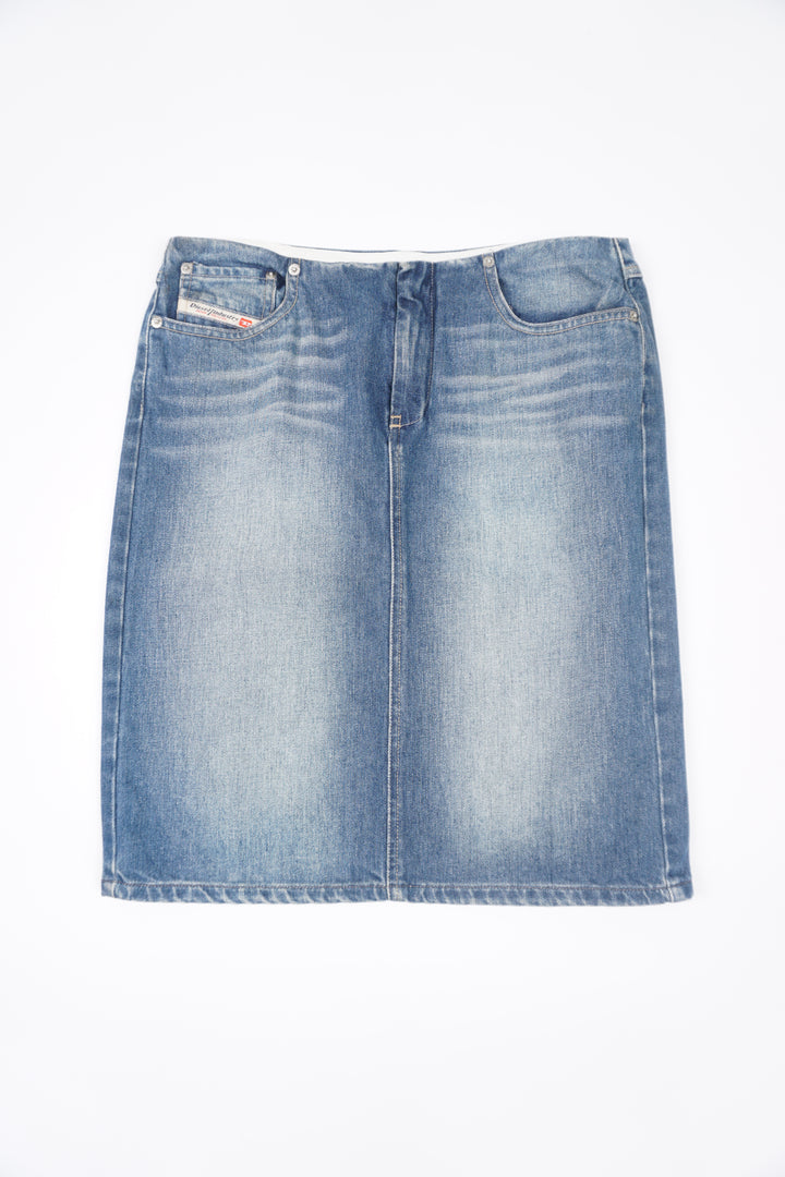 Vintage Diesel denim above the knee skirt with logo on the pocket