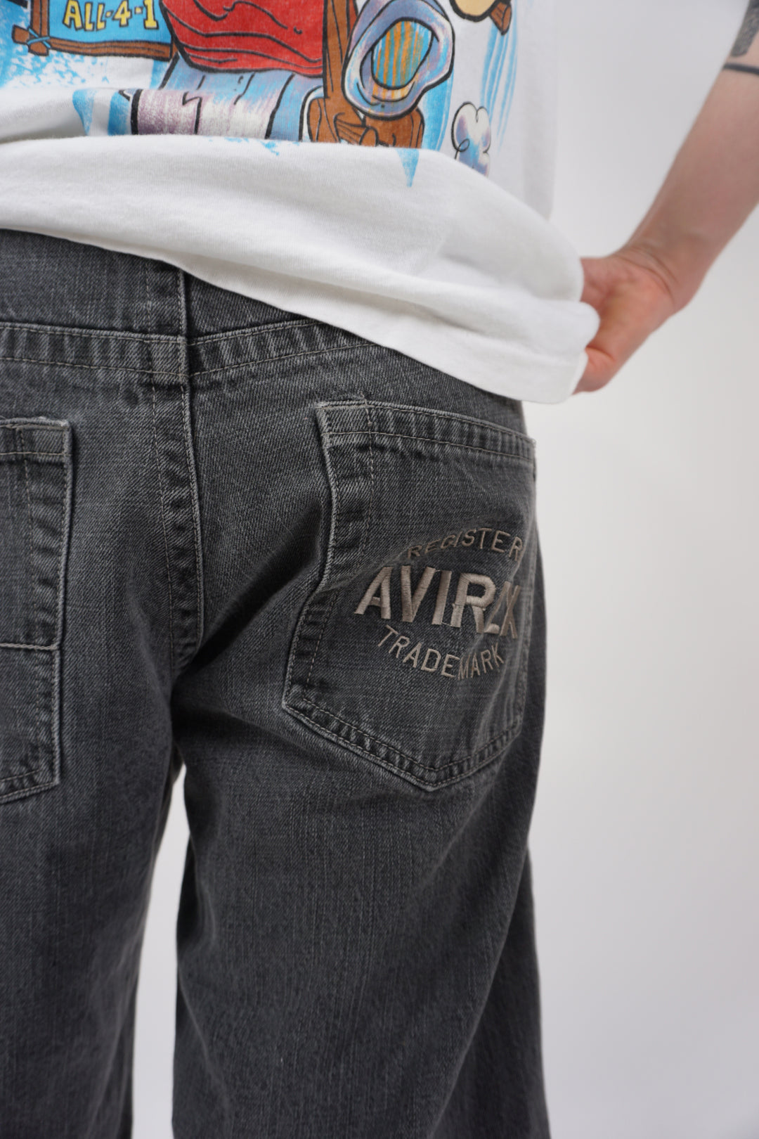 Black Avirex Denim Shorts