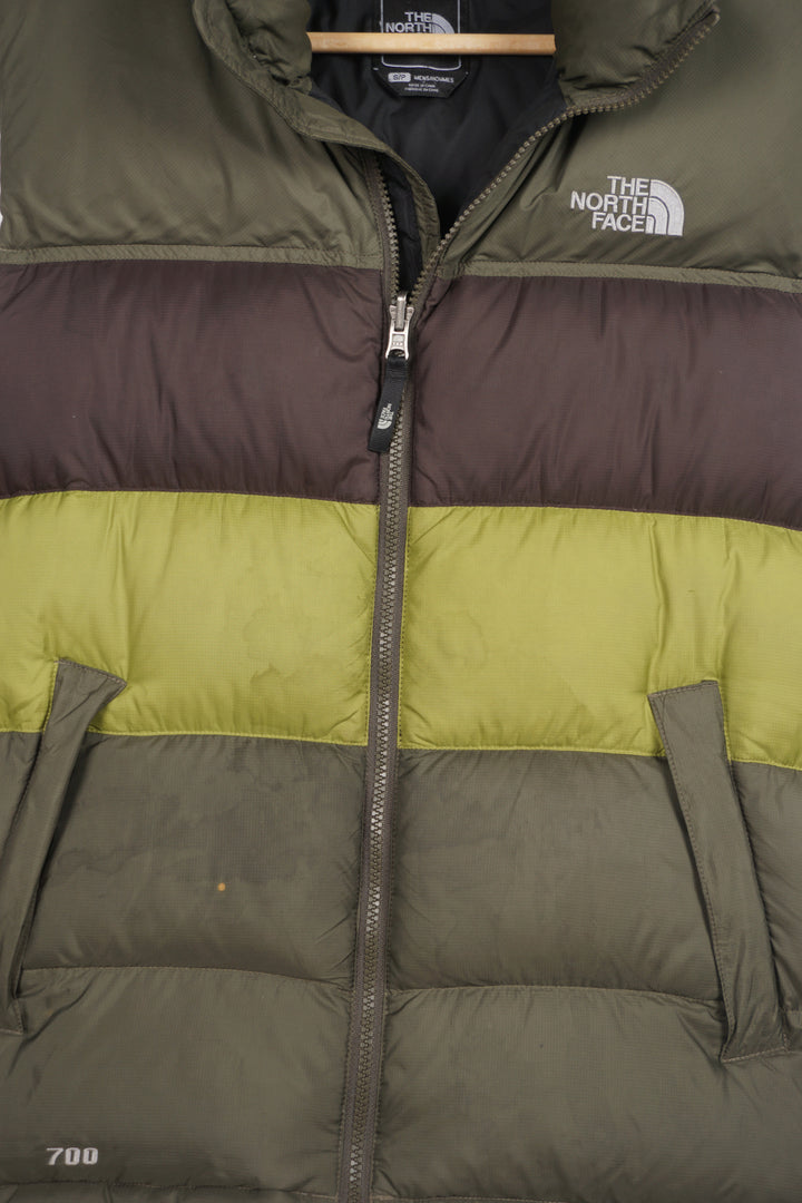 The North Face 700 down gilet with embroidered logos, drawstring hem and double pockets 