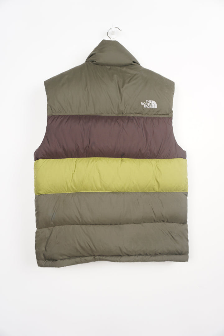 The North Face 700 down gilet with embroidered logos, drawstring hem and double pockets 