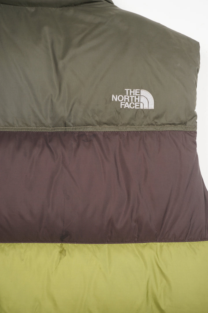 The North Face 700 down gilet with embroidered logos, drawstring hem and double pockets 