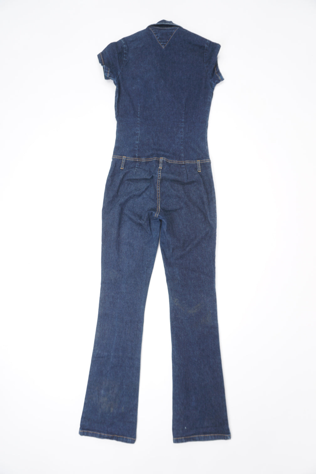 Vintage Tommy Hilfiger button up denim jumpsuit with signature Tommy flag on the belt loop