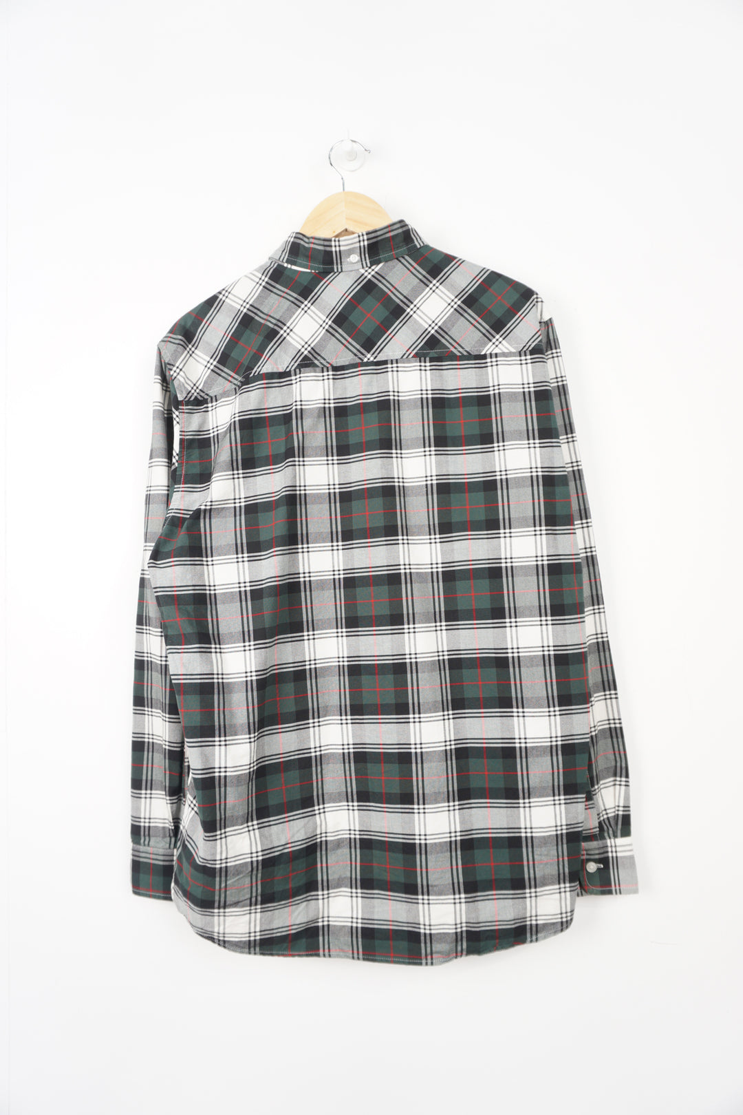 Checked black and green Carhartt Work In Progress button up shirt with branded chest pocket