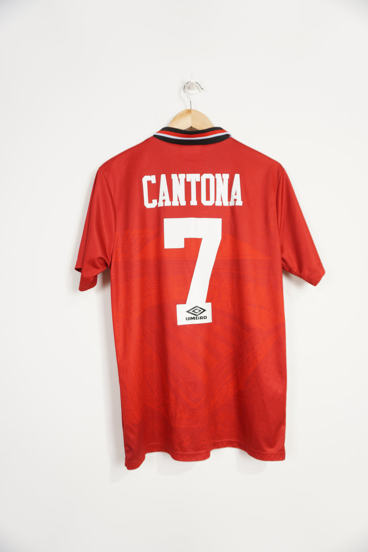 1994-96 Manchester United Cantona home football shirt, by Umbro. Embroidered badge and raised sponsors