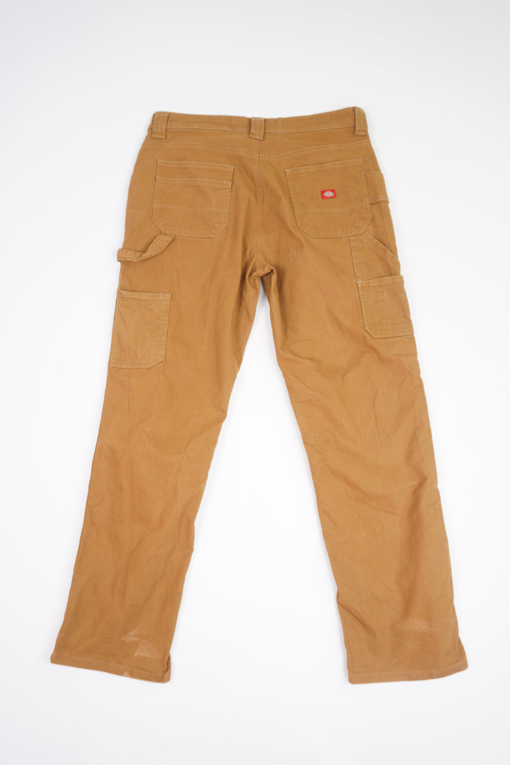 Dickies tan carpenter style jeans with multiple pockets and double knee