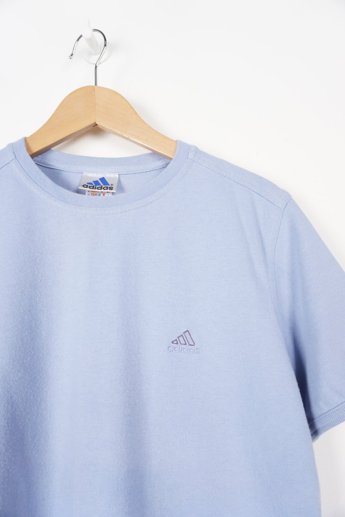 Adidas baby blue small logo t-shirt