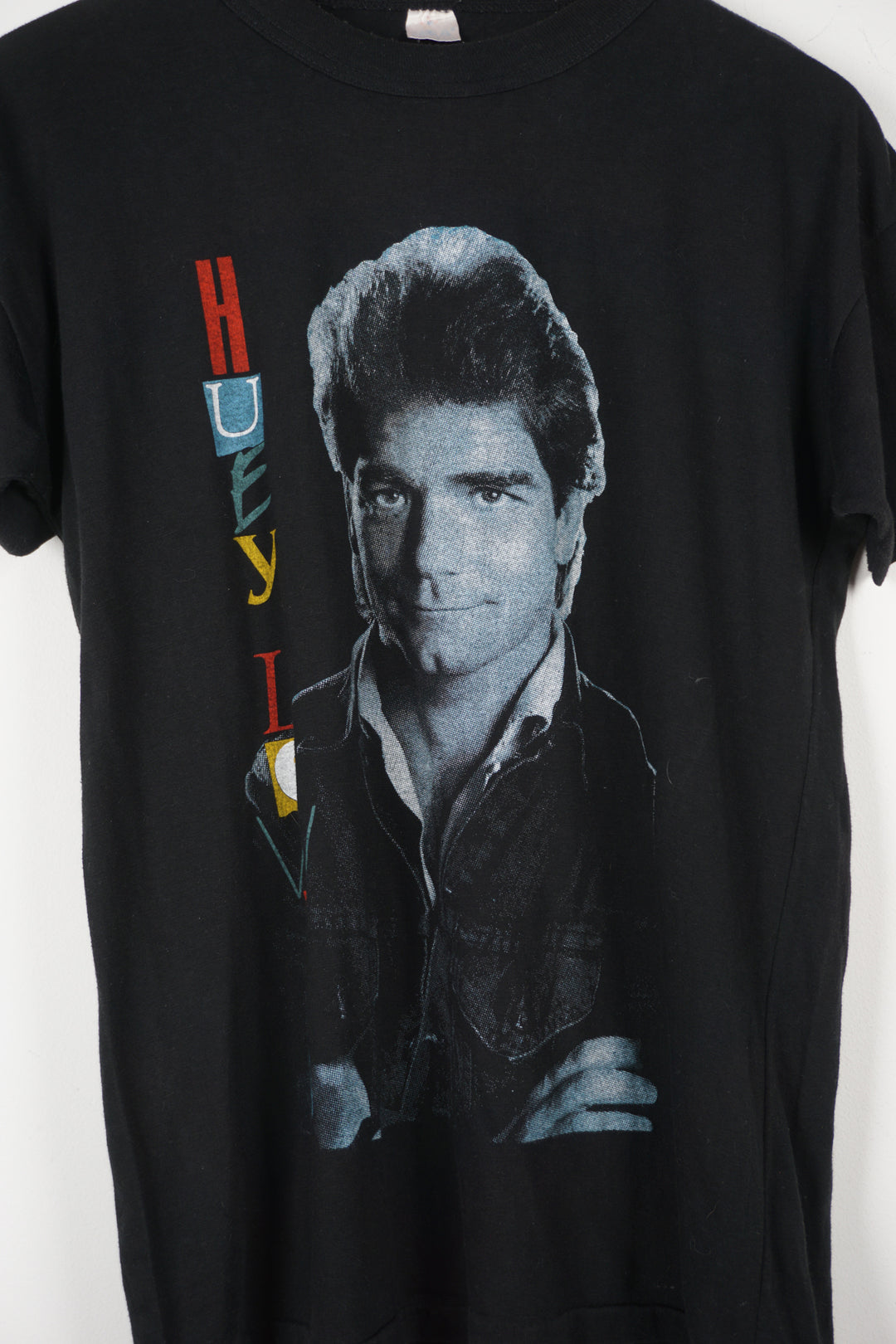 Vintage 1986 Huey Lewis and The News single stitch band t-shirt with printed graphic on the front