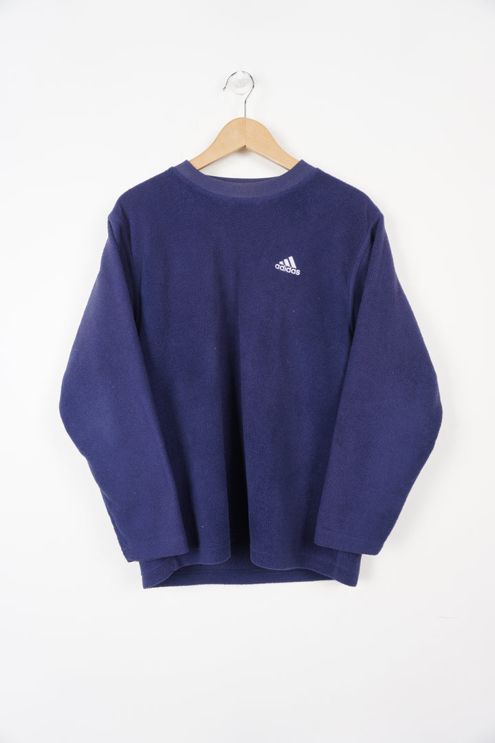 Blue Adidas sweatshirt fleece sweatshirt with embroidered logo on the chest